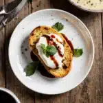 served burrata bruschetta