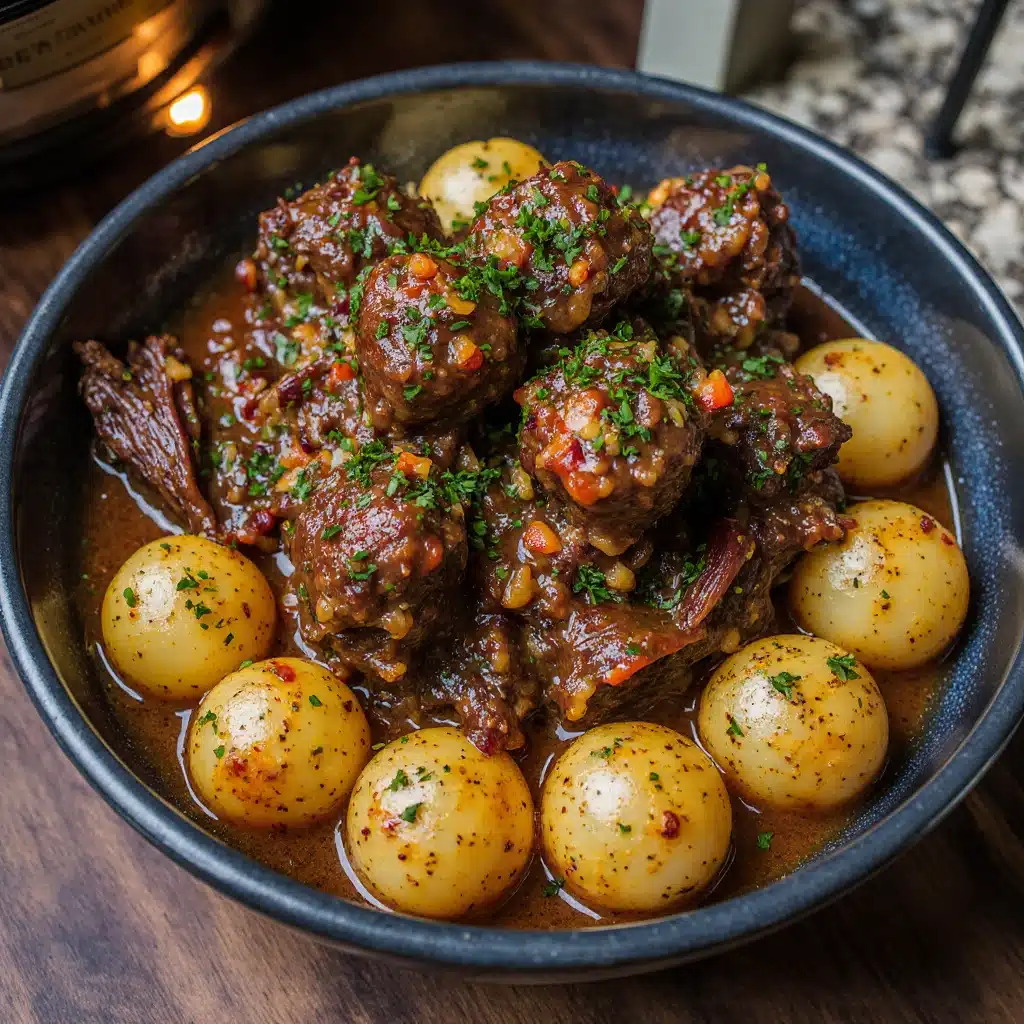 Slow Cooker Garlic Butter Beef with Potatoes 5 img 3