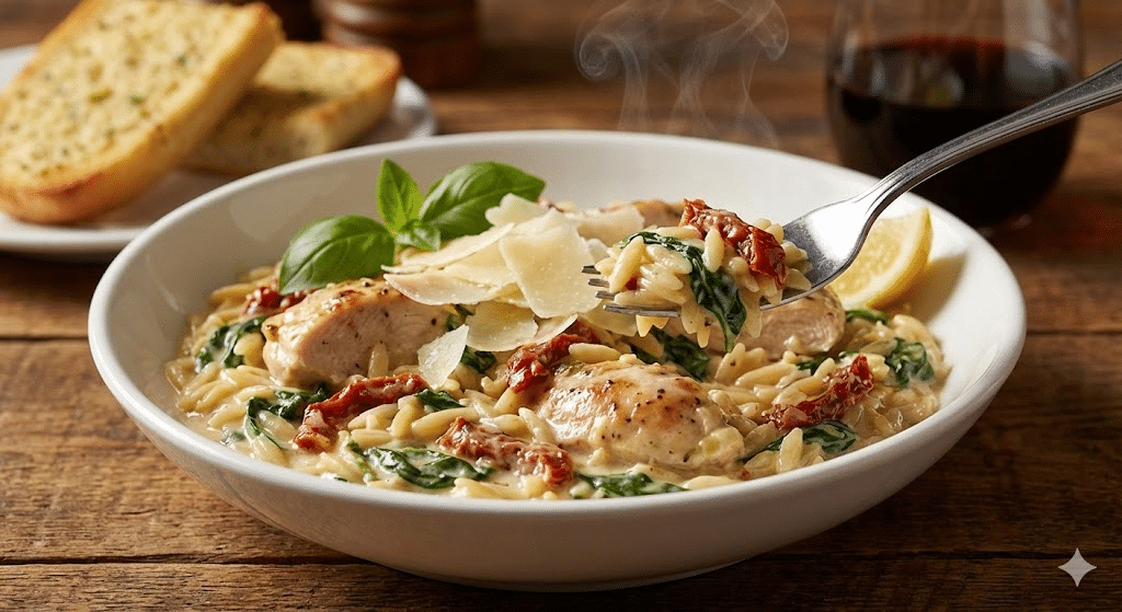Creamy Tuscan Chicken Orzo (One-Pan, 30-Minute Recipe)